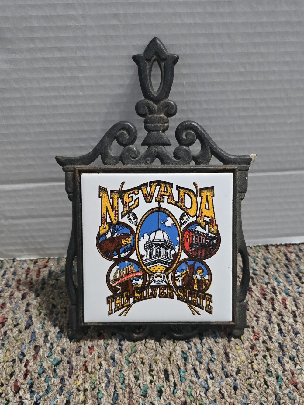Nevada State Collectible Tile Cast Iron Wall Decor The Silver State Hor Plate